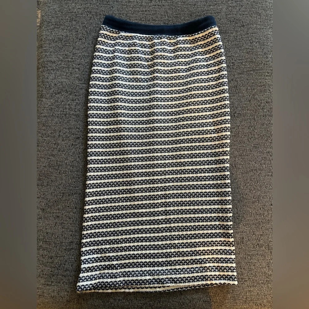 Zara Knit Stripped Midi Skirt